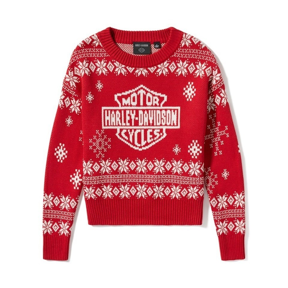 NWT Harley-Davidson Sweater Women's MEDIUM Winter Holiday Party Christmas Red